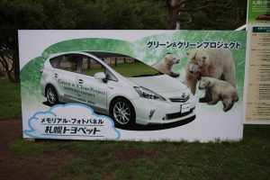 札幌トヨタ白クマコラボ顔ハメ看板